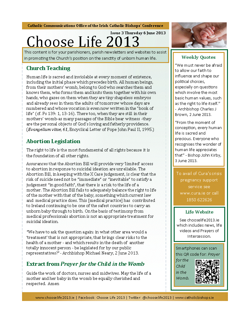 Choose Life 2013 newsletter Issue 3 - 6 June 2013