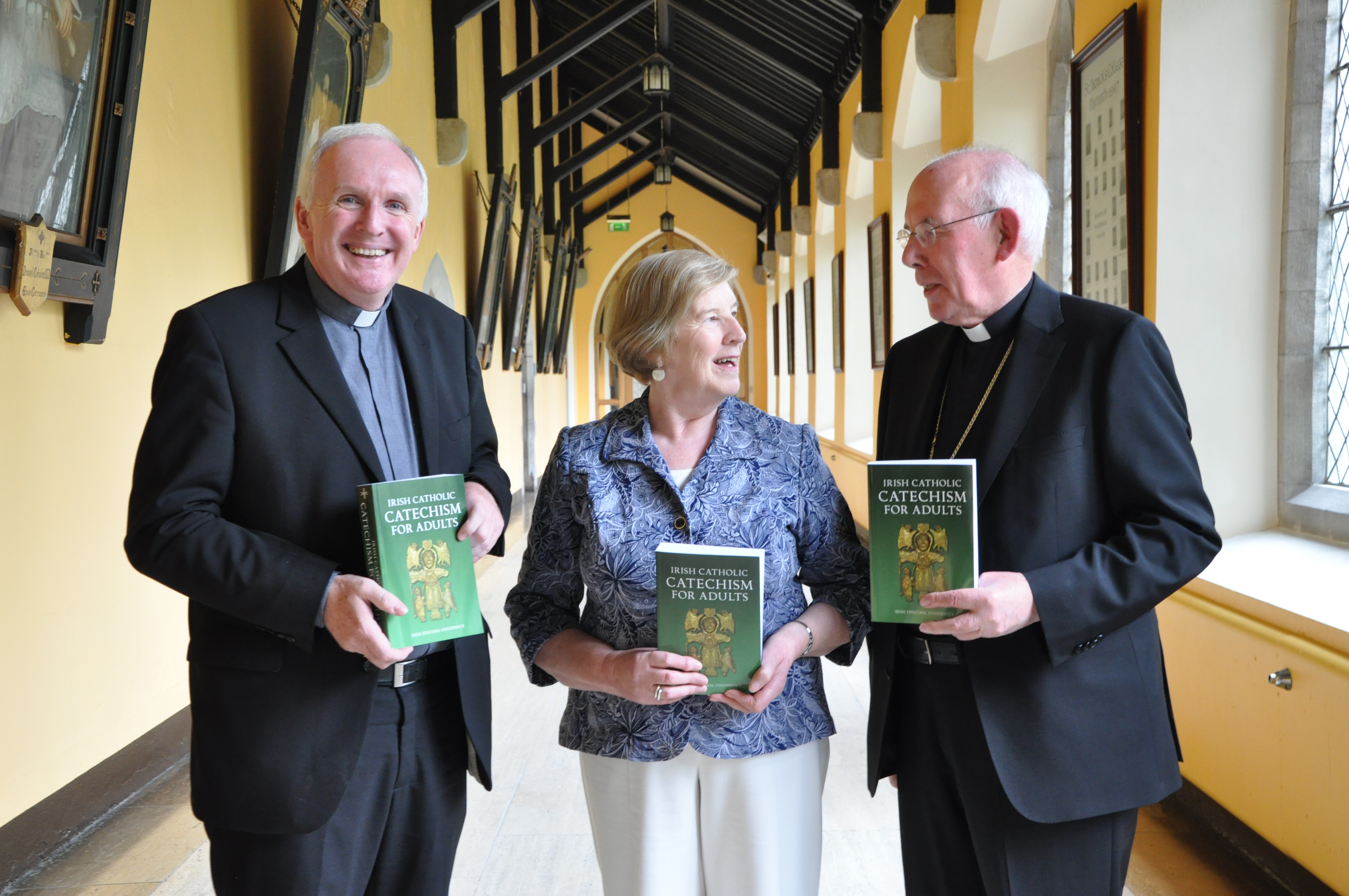 Bishop Brendan Leahy, Maura Hyland and Cardinal Brady at Launch of the Irish Catholic Catechism for Adults 9 June 2014 PIC by Brenda Drumm 010