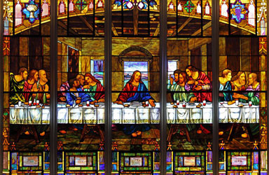 last supper in stained glass