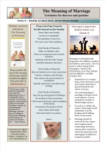 The Meaning of Marriage Newsletter Issue 4 Sunday 12 April 2015