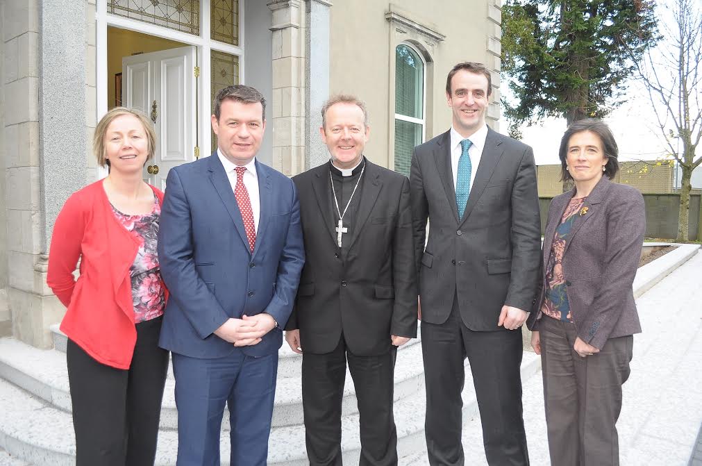 Archbishop Eamon Martin hosts a meeting with church leaders and environment Ministers Alan Kelly and Mark H.Durkan in Armagh to discuss forthcoming UN climate change conference in Paris.Pictured from left: Lorna Gold, Trocaire; Minister Alan Kelly; Archbishop Eamon Martin; Minister Mark H.Durkan and Dympna Mallon, Society of African Missions. Ara Coeli Armagh 18 November 2015CREDIT: LiamMcArdle.com