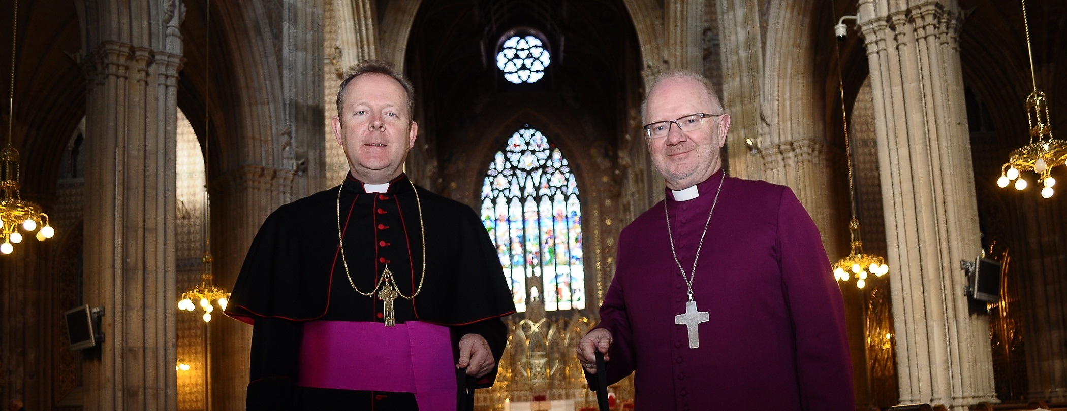 Archbishop Eamon Martin and Archbishop Richard Clarke at  Launch of Flesh and Blood Ireland    St Patrick's Cathedral , Armagh,   2 March 2015 Credit: LiamMcArdle.com