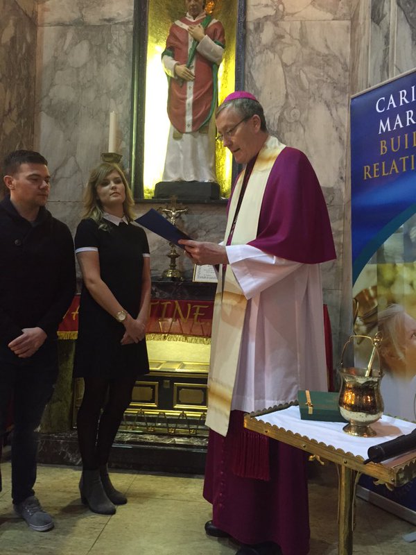 Words of welcome by Bishop Denis Nulty at the blessing of an engaged couple at the Shrine of Saint Valentine